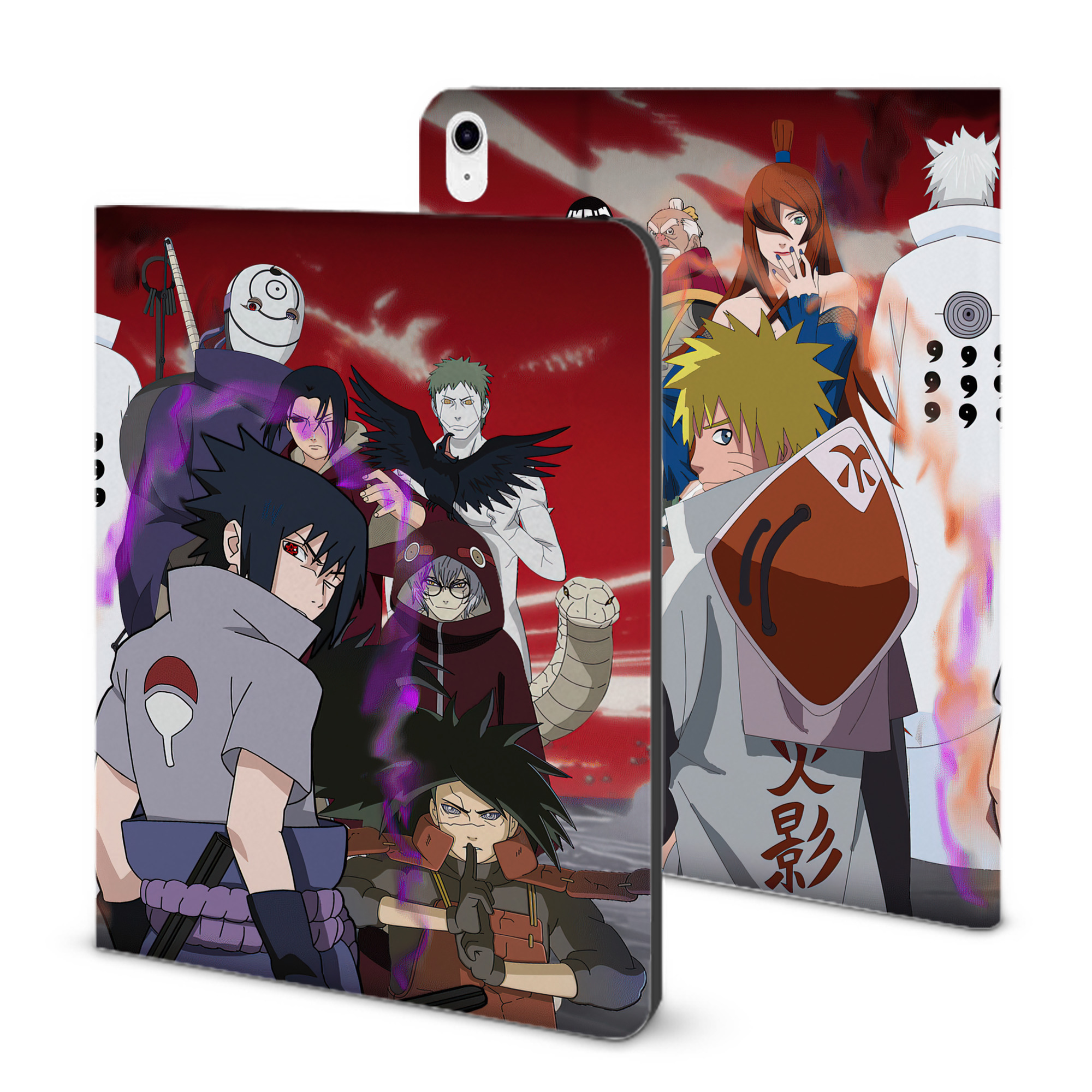 （画像用） NARUTO -ナルト- NARUTO -ナルト- 疾風伝 IPad ケース ブック型 PUレザー TPU 耐衝撃 軽量 薄型 ペン収納なし 全面保護 IPad 各モデル対応